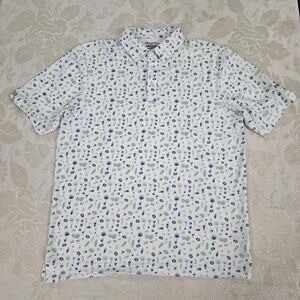 SOLD. Straight Down Tequila Patron Martini Party Palm Trees Golf Polo Mens L